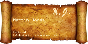 Martin Jónás névjegykártya